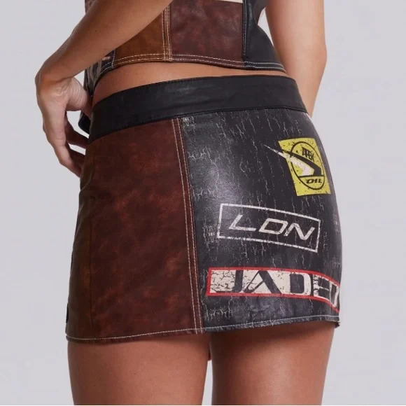 Jaded London Daytona Vegan Leather Mini Skirt - Picture 3 of 13